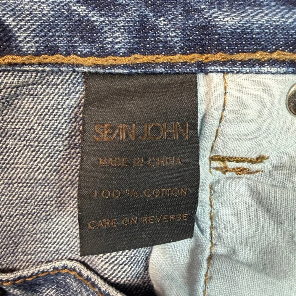 Vintage Sean John Premium Denim Mens 42 Light Wash Baggy Jean Shorts Y2K Hip Hop